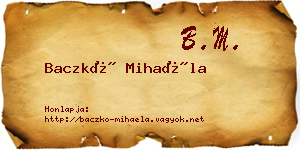 Baczkó Mihaéla névjegykártya